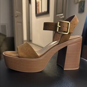 Madden Girl Womens 😊Grandview Ankle Strap Block Heel Platform Sandals SZ 10M